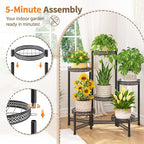 LASZOLA 6 Tiered Folding Tall Plant Stand Indoor Outdoor - Image 5