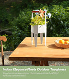 Planter with Stand, Metal 2 in 1 Portable Planter with Grow Bags & Handle - Image 7