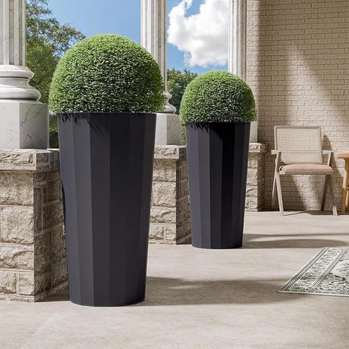 23.6" Tall Outdoor Planters Set of 2, Large Planters by Outdoorchairs
