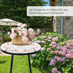 VCUTEKA Patio Side Table Outdoor Accent Table Bistro Coffee Table Plant End - Image 7