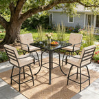 Patio Swivel Bar Stools Set of 4, Outdoor Bar Height Swivel Chairs - Image 9