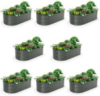 A ANLEOLIFE 8-Set 8X4X2 ft Galvanized Raised Garden Bed Kit, Oval Metal Deep by AAnleolife