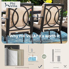 PHI VILLA Outdoor Dining Set for 6, Outdoor Table and Chairs Set for 6 - Image 8