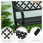 Sophia & William Outdoor Bench, 50 inches Metal Garden Bench, Cast Iron Park - Image 4