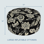 LVTXIII Indoor/Outdoor Extra Large Inflatable Ottoman Pouf D31 x H14 Inch - Image 3