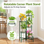 5-Tier Metal Plant Stand Indoor Outdoor, Corner Tall Plant Shelf - Image 2