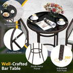 Tangkula 3 Piece Patio Bar Set, Outdoor Heavy Duty Wicker Bar Height Table & 2 - Image 8