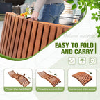 Devoko Patio Chaise Pool Lounge Outdoor Folding Wooden Lounge Chair - Image 4