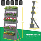 DoCred Vertical Wooden Raised Garden Bed, 5 Tier Garden Planters Freestanding - Image 7