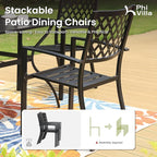 PHI VILLA 8 Piece Patio Outdoor Dining Set - Image 3