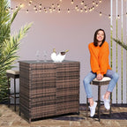 Outvita Outdoor Bar Table, 3 Piece Rattan Patio Bar Set - Image 7
