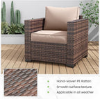 Amopatio Wicker Outdoor Sofa Single Armrest Chair 2 Pack, High Back Waterproof - Image 5