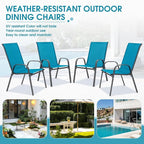 Outdoor Stackable Chairs Set of 4, Stacking Patio Chairs - Image 6
