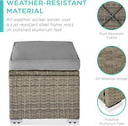 Best Choice Products Set of 2 Wicker Ottomans, Additional Seating, Side Table - Image 4