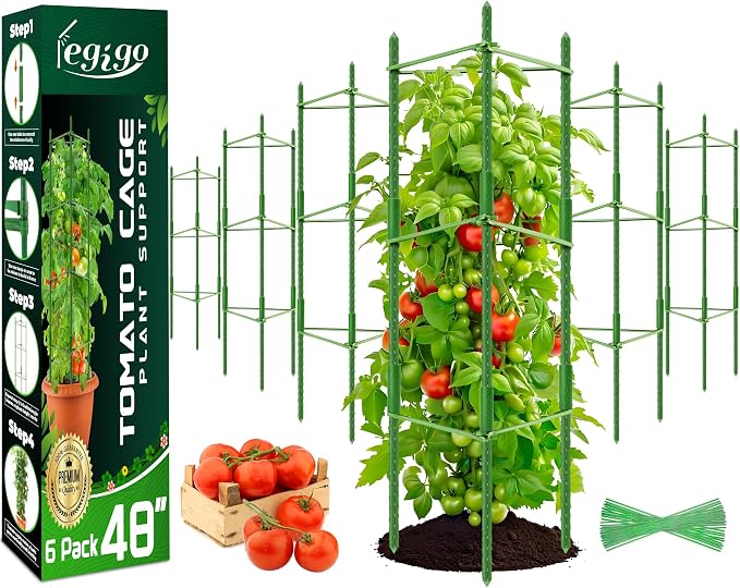 Legigo 6-Pack Tomato Cage for Garden Plant Support- Up to 48inch Garden Stakes by Legigo