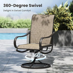 PHI VILLA 7 Piece Outdoor Table and Chairs Set, 2 Swivel & 4 Fixed Patio Chairs - Image 6