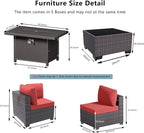 Outdoor Terrace Furniture Set, 15 Piece Outdoor Furniture Set, - Image 2