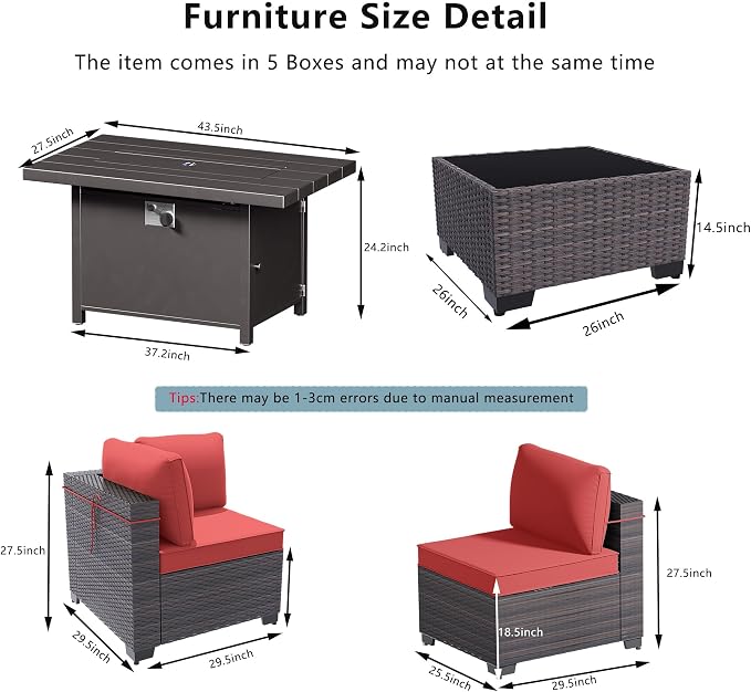 Outdoor Terrace Furniture Set, 15 Piece Outdoor Furniture Set, - Image 2