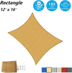 AsterOutdoor Sun Shade Sail Rectangle 12' x 16' UV Block Canopy - Image 2