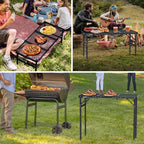 Anbte Folding Grill Table, 3ft Tri-Fold Aluminum Folding Table Adjustable - Image 7