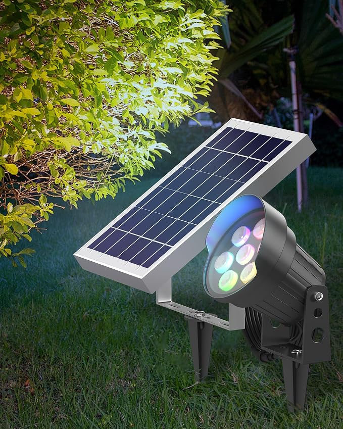 Ofuray Solar Spot Lights Outdoor, RGB Color Changing by Ofuray