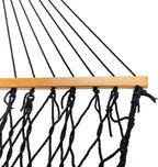 Castaway Living 13 ft. Double Traditional Hand Woven Navy Polyester Rope Hammock - Image 4