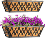 2 Pack 16 Inch Window Boxes Planters Railing Planter Box by KarlliuHOMEGARDEN