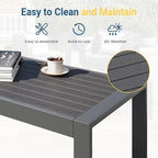 Wisteria Lane Aluminum Outdoor Patio Furniture Coffee Table, All-Weather - Image 5