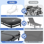 LUMISOL Outdoor Lounge Chair Set of 2, Modern Aluminum Chaise Loungers - Image 3
