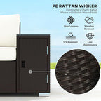 Outsunny 3 Seater Wicker Sofa - Image 6