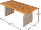 Christopher Knight Home Pasco Acacia Wood Outdoor Dining Table Set - Image 4