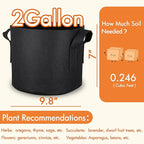 Gardzen 10-Pack 2 Gallon Grow Bags, Aeration Fabric Pots - Image 2