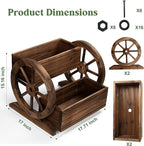 Wooden Wagon Planter Box, Garden Planter - Image 9