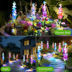 4 Pack Color Changing Solar Lights Outdoor Waterproof, Solar Delphinium Flower - Image 6