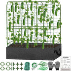U-Shape Cucumber Trellis with Fabric Raised Garden Bed 65x50 Inch Metal Garden by LifeisLuck