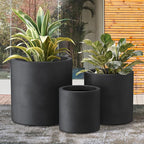 Kante 9.8", 15.7" Dia Round Concrete Planter Set of 3, Modern Style Large - Image 6