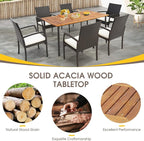 Tangkula 63" Acacia Wood Patio Dining Table - Image 6