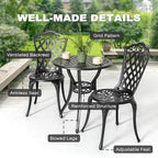 NUU GARDEN 3-Piece Patio Bistro Set Outdoor Cast Aluminum Bistro Table and - Image 8