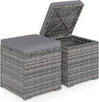 RELAX4LIFE Wicker Outdoor Storage Ottoman by RELAX4LIFE