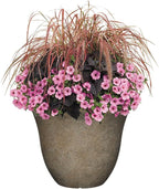 Classic Home and Garden Honeysuckle Resin Flower Pot Planter, Fossil Stone - Image 5