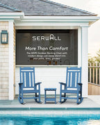 SERWALL Outdoor Rocking Chair Set of 6, Patio Rocking Chair Sets, HDPE Rocking - Image 6