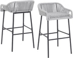 Christopher Knight Home Sivir Outdoor Barstool Set of 2, Patio Woven Rope Bar - Image 10