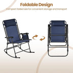 Yaheetech 26in Rocking Chair Outdoor Zero Gravity Folding Chairs Rocking Chairs - Image 8