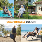 NEWBULIG Zero Gravity Chair Set of 2, Lounge Chair Folding Portable Adjustable - Image 8