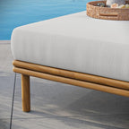 Modway Wren Teak Wood Outdoor Ottoman in Natural Sail - Image 6