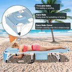 MOPHOTO Oversized Beach Lounge Chair, 5-Position Adjustable Tanning Chair - Image 7