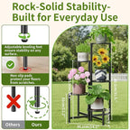 Plant Stand Indoor Outdoor, 5 Tier Corner Metal Flower Display Holder Stand - Image 3