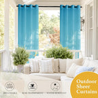 RYB HOME Outdoor Sheer Curtains Waterproof - Image 6