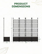4 PCS Raised Garden Bed with Trellis, Outdoor Vertical Garden with Privacy - Image 2