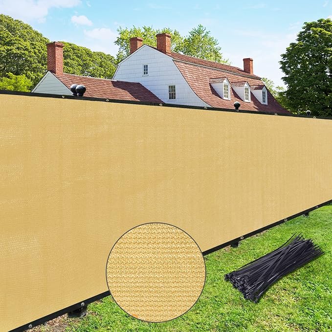 UPGRADE Privacy Fence Screen 5'x40' Sand Outdoor 90% Visibility Blockage 170 by UPGRADE